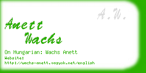 anett wachs business card